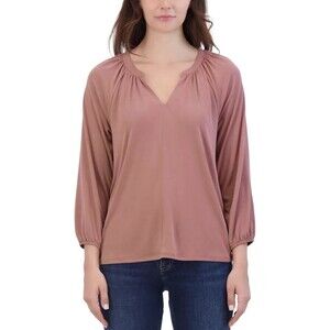 Lucky Brand Women's Sandwash Modal Notched V-Neck Long Sleeve Blouse Size XS